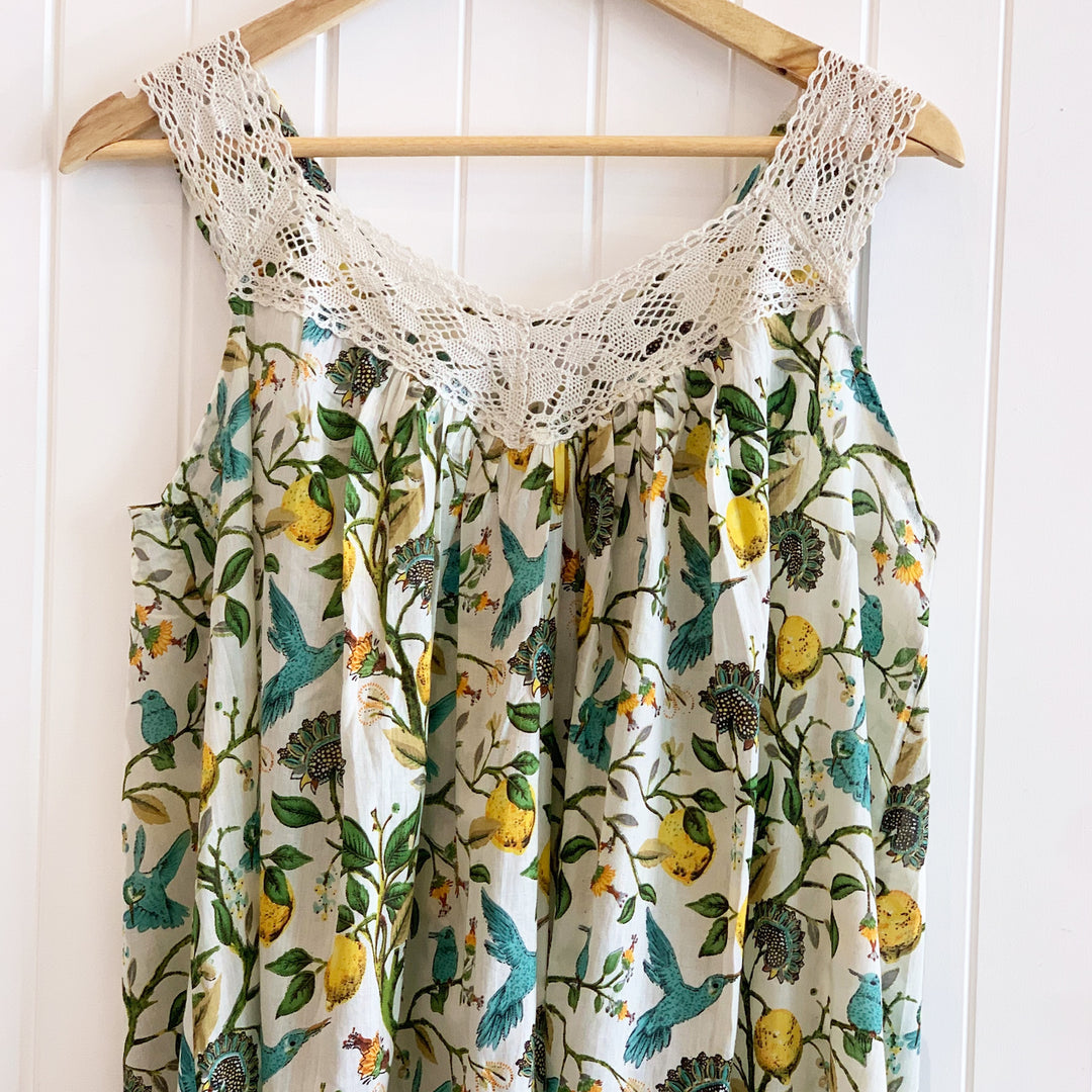 Birdsong V-neck Lace Cotton Nightie