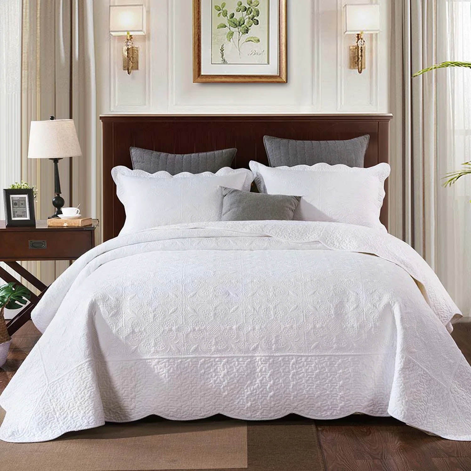 Antique White Cotton Coverlet Set | The Bedspread Shop