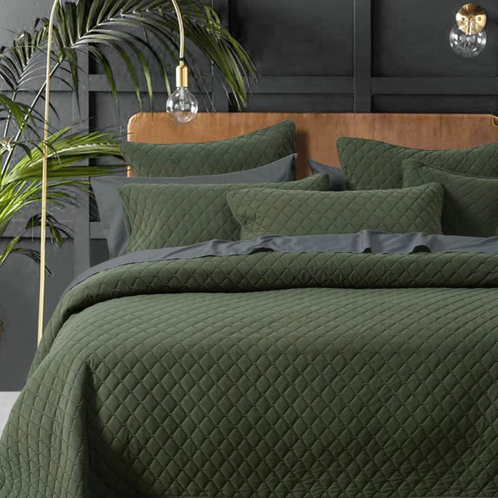 Lester Olive Green Coverlet Set