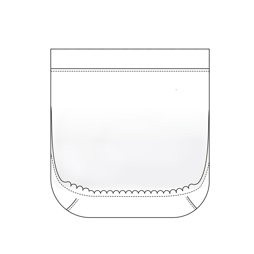 Illustration of Egyptian cotton fitted top sheet showing scalloped corners