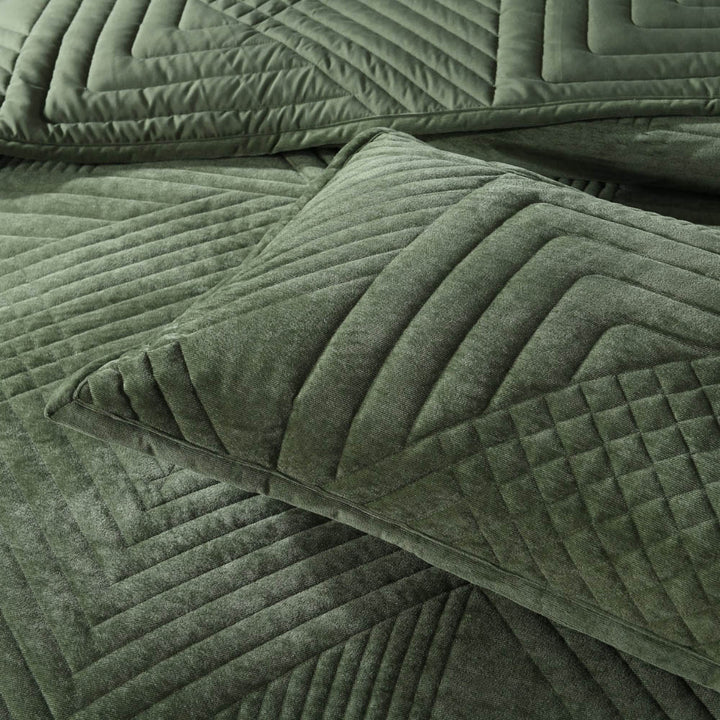 Samatra Olive Quilted Coverlet Set