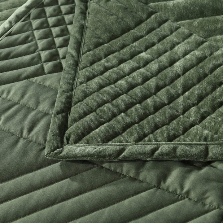 Samatra Olive Quilted Coverlet Set