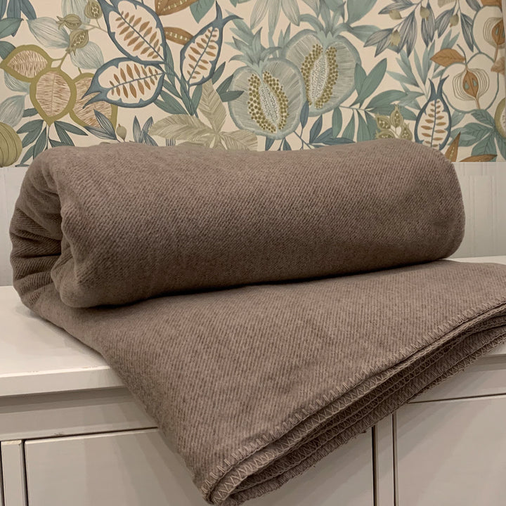 Aust Made Wool Blanket Twill mocha