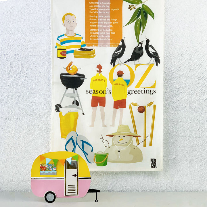 Christmas in Oz linen Tea Towels