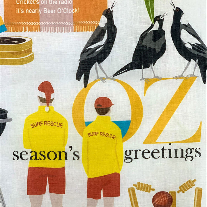 Christmas in Oz linen Tea Towels