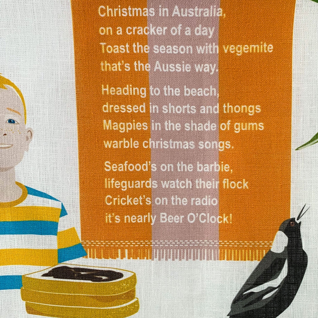 Christmas in Oz linen Tea Towels