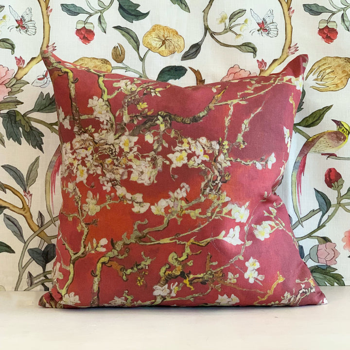 Blossom Linen Cushion Cover Russett