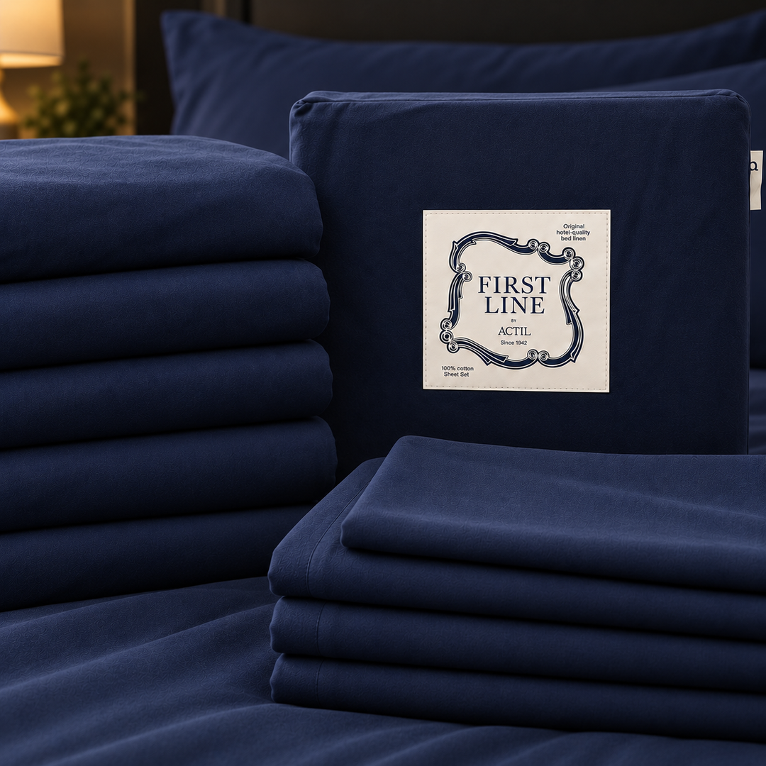 Actil First Line Original Hotel Navy Cotton Sheet Set