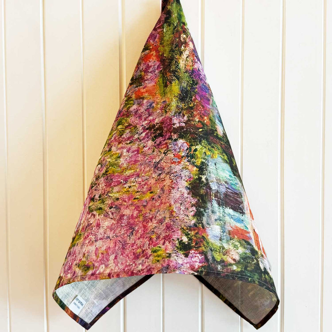 Monets Garden Linen Tea Towel