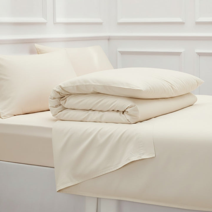 Remy Organic Cotton Quilt Cover Bundle Ivory