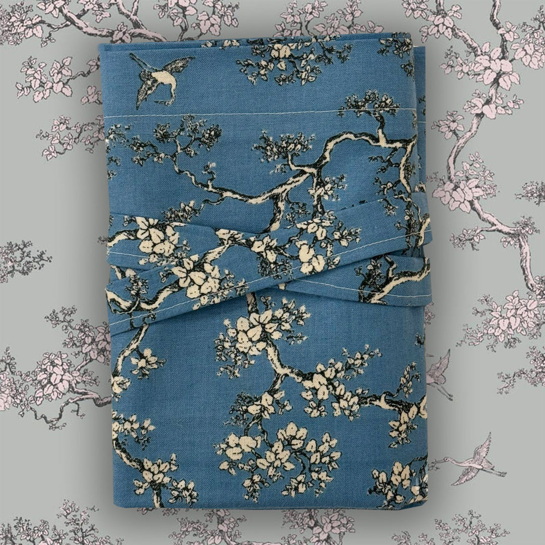 Sakura Blue Cotton Pillowcase Pair