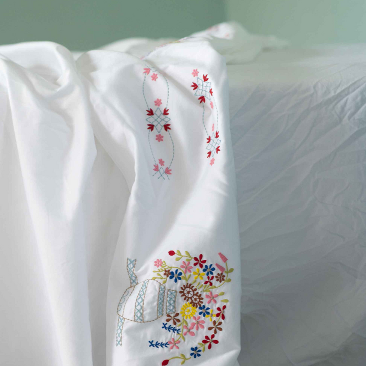 Vintage Cross Stitch Flat Sheet