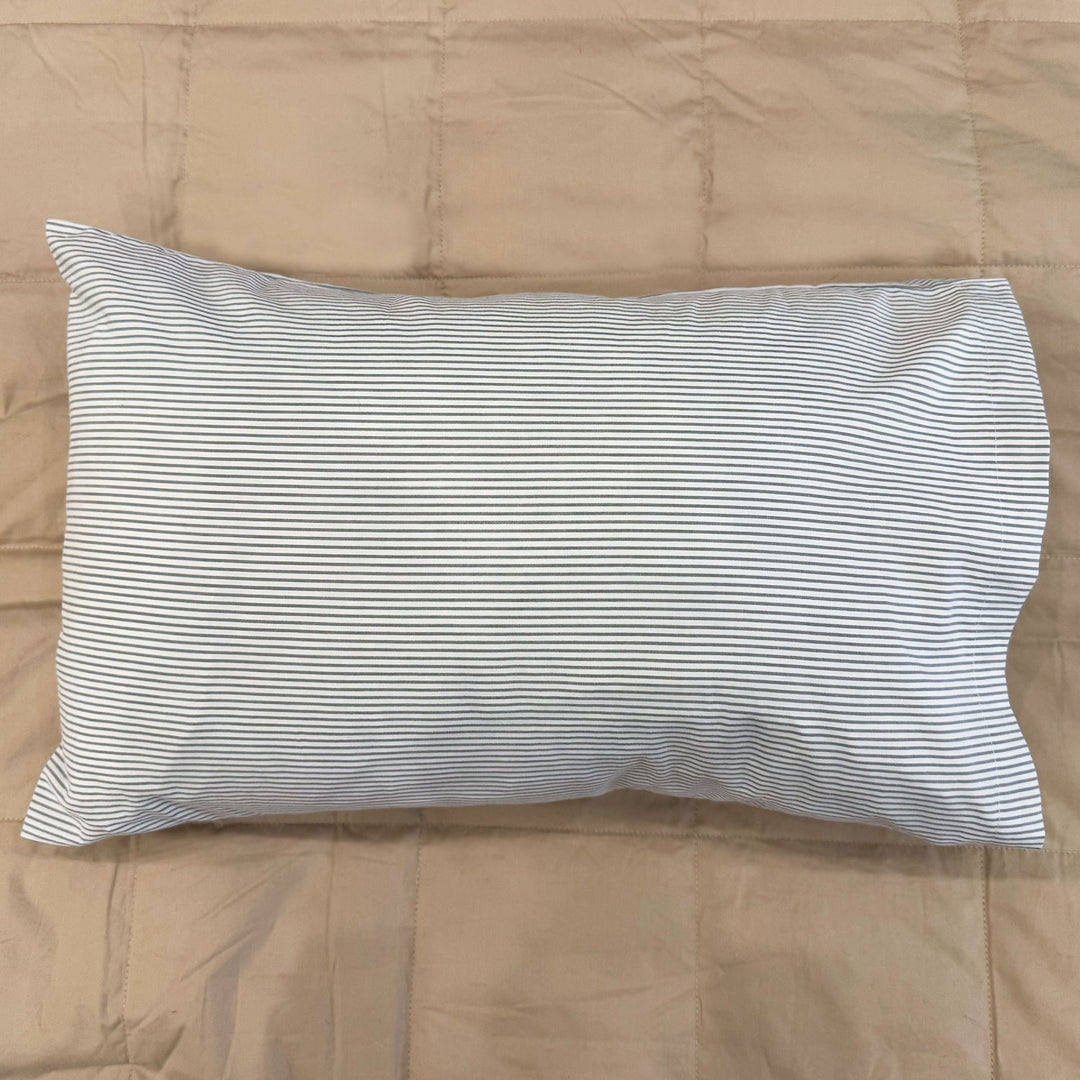 Pinstripe grey TRAVEL Pillowcase