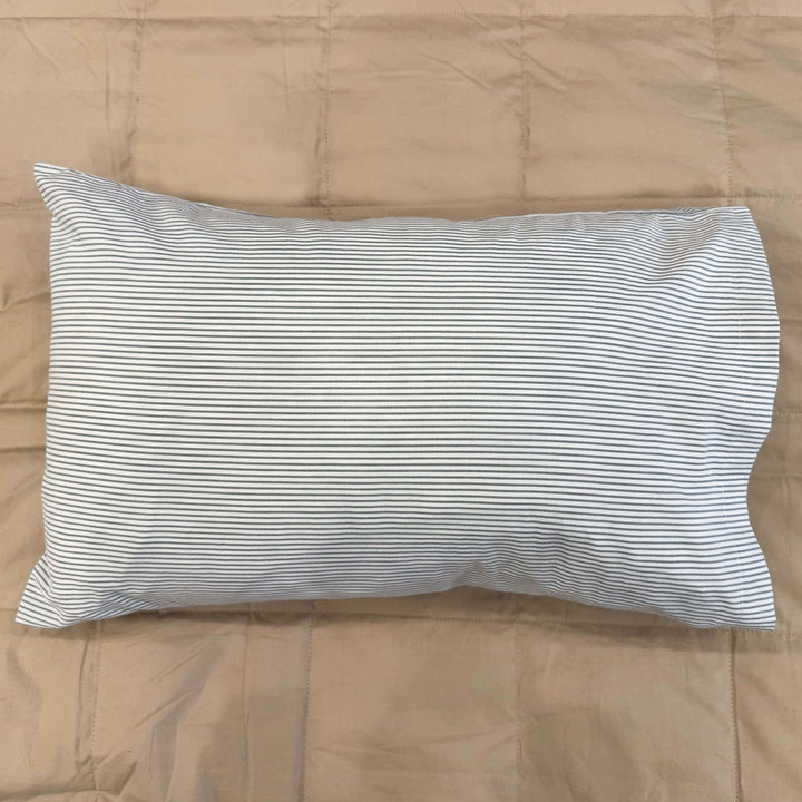 Pinstripe grey TRAVEL Pillowcase