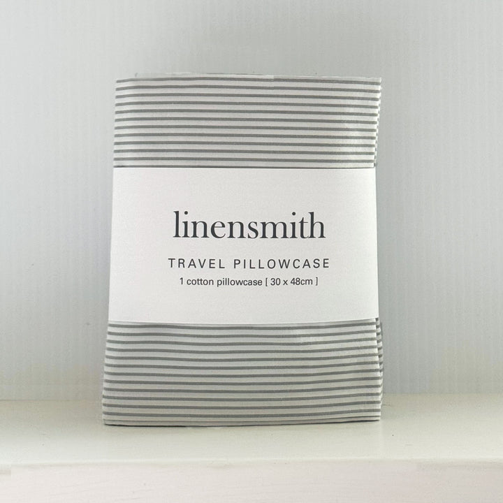 Pinstripe grey TRAVEL Pillowcase