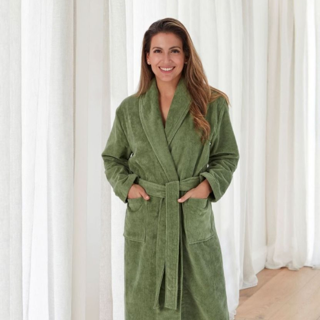 Freya Olive Cotton Robe