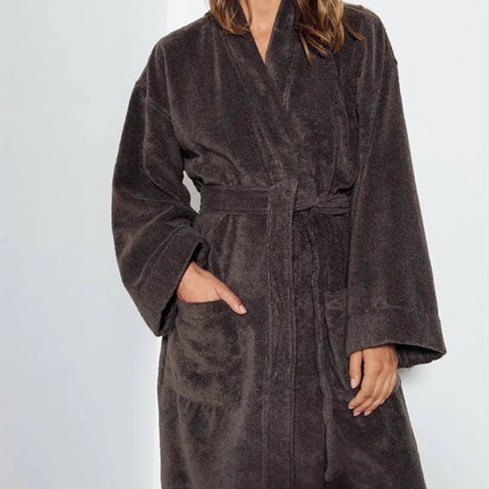 Dark Grey Robe Sheridan Grey Towling Robe | The Bedspread Shop