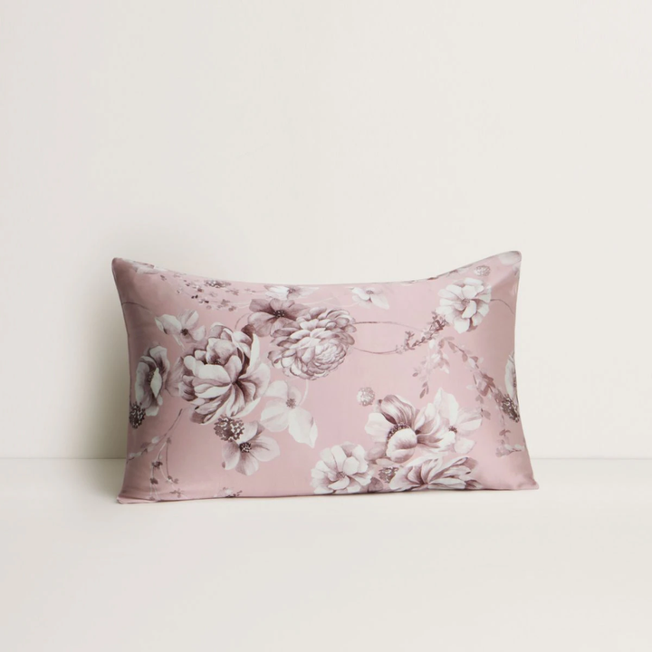 Floral Pink Silk Pillowcase