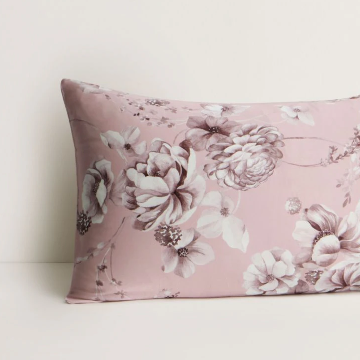 Floral Pink Silk Pillowcase