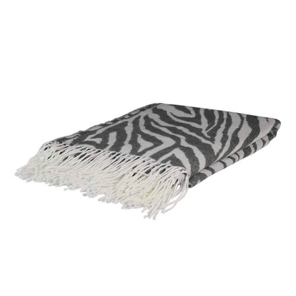 Charcoal Zebra Throw