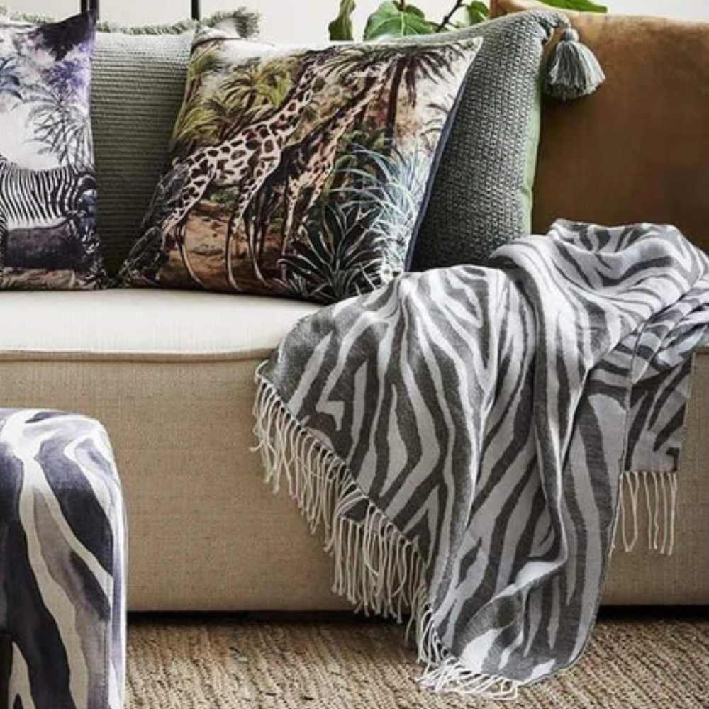Charcoal Zebra Throw