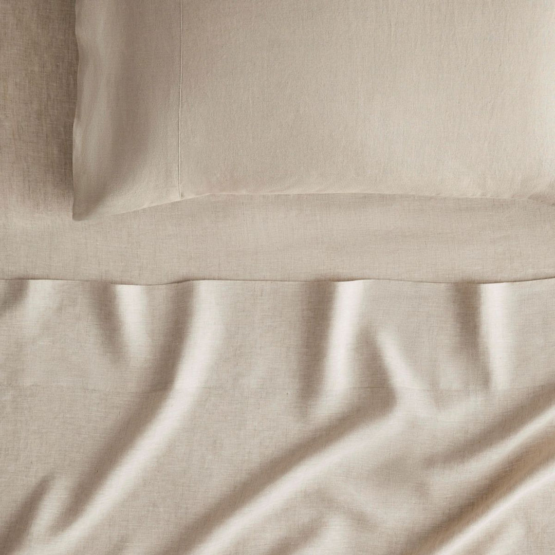 Sheridan Abbotson fitted flax sheet King