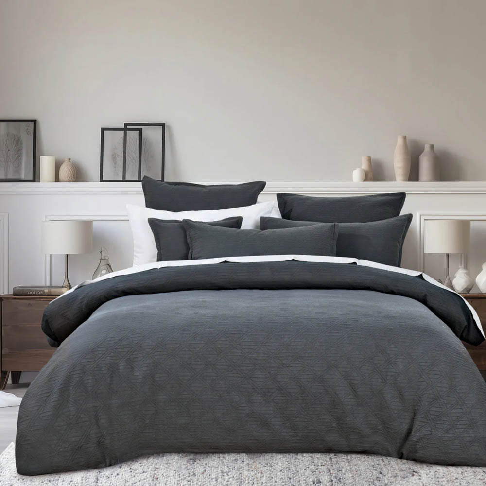 Hallston Dark Grey Quilt Cover Set