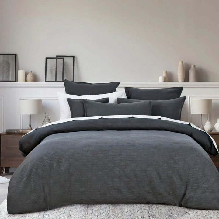 Hallston Dark Grey Quilt Cover Set