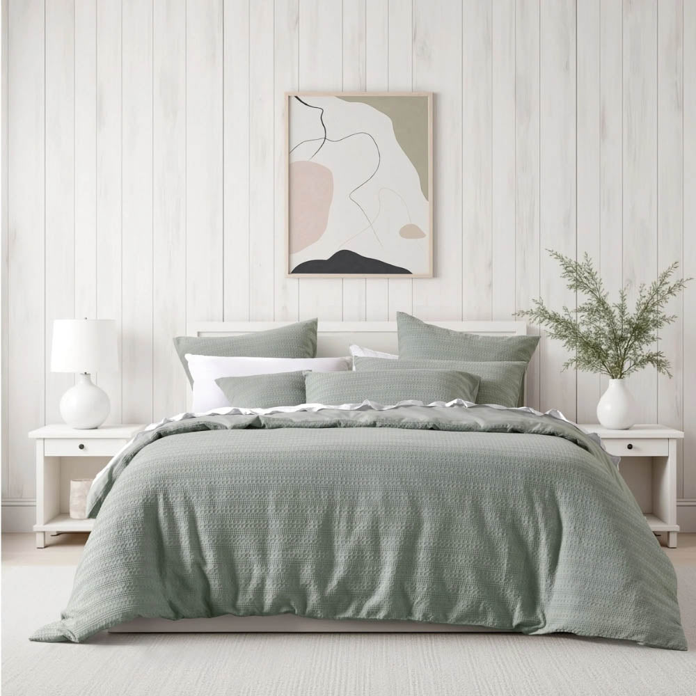 Kahlani Sage Green Quilt Cover Set
