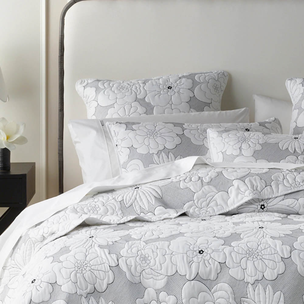 Leona Monochrome Floral Bedspread Set