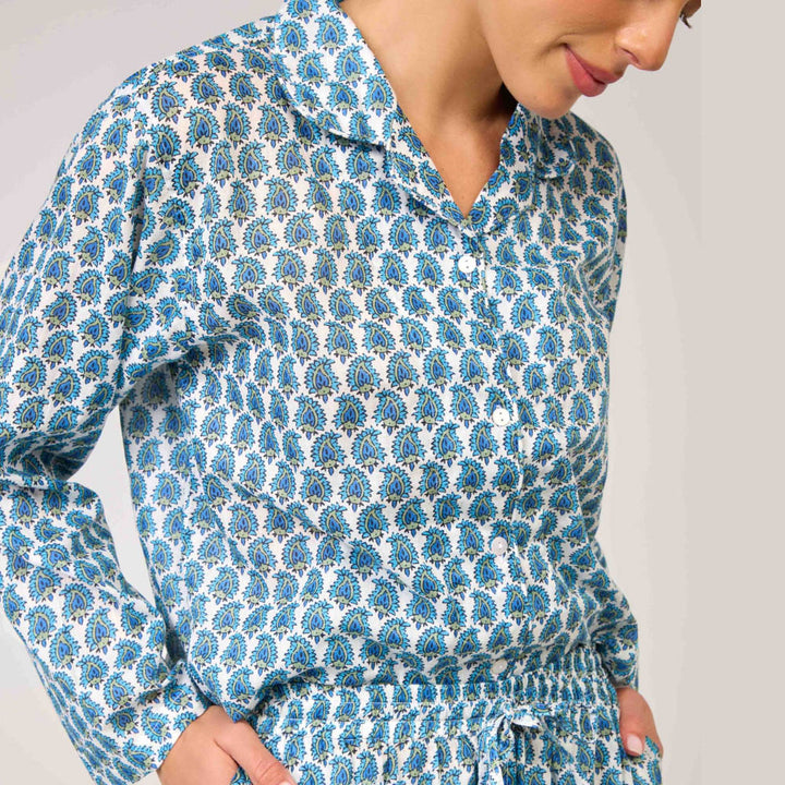 Gemma Blue Long Pajama Set