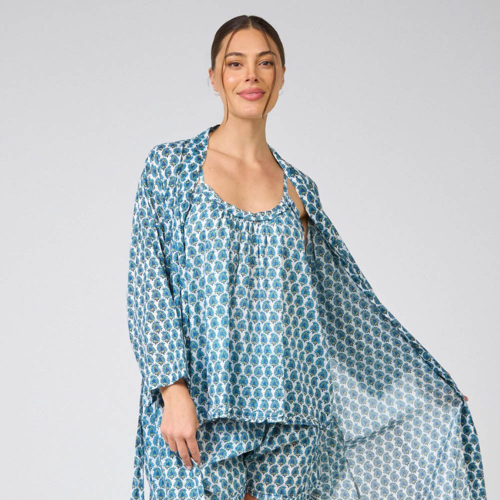 Gemma Blue Cotton Kimono