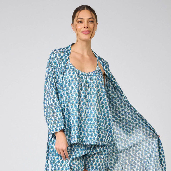 Gemma Blue Cotton Kimono