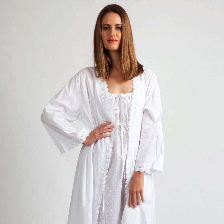 Suzanne White Cotton Kimono