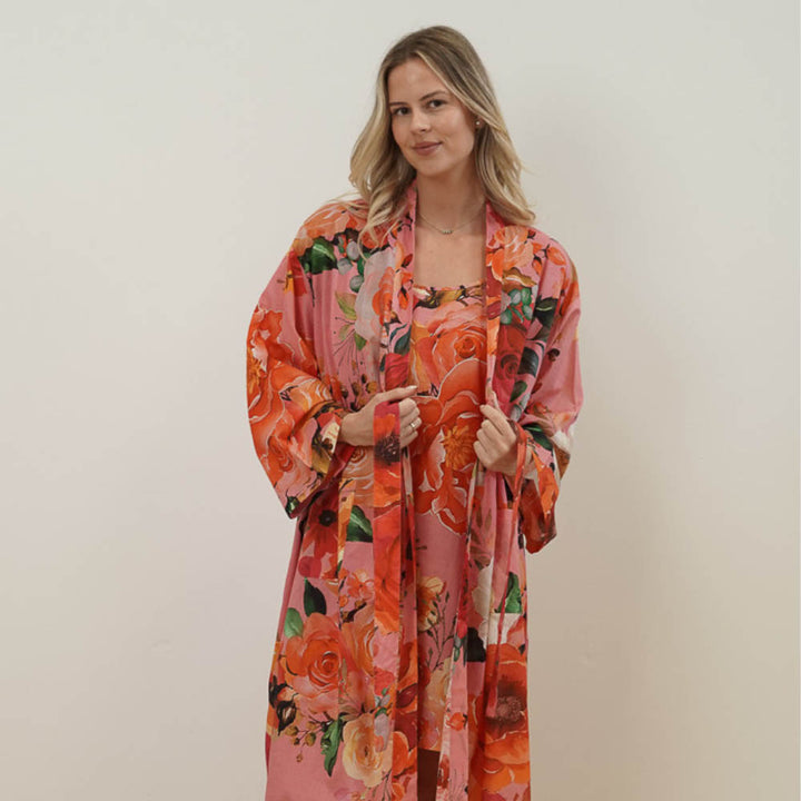 Tuscan Rose Cotton Robe