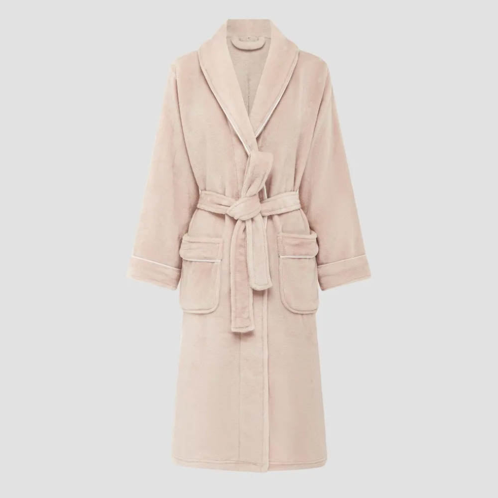 Brogo Pipped Micro Mink Robe Blush
