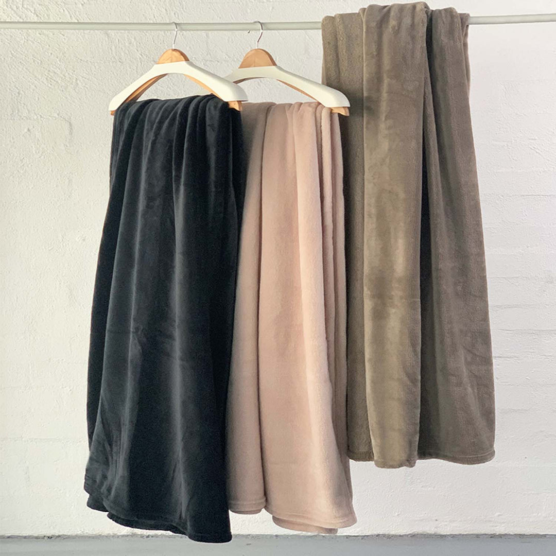 Brogo Micro Mink Throws Charcoal