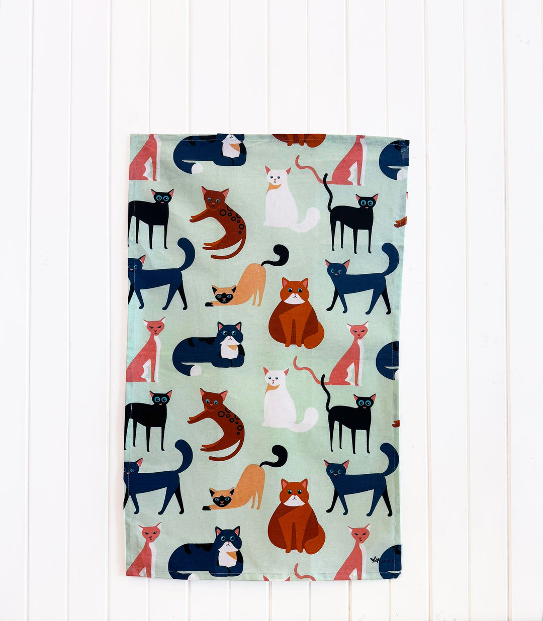 the Cat's Meow tea towel