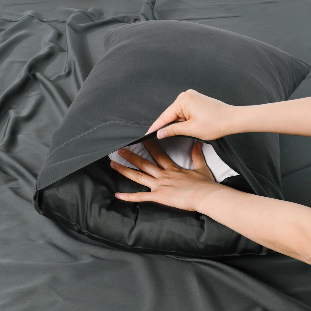 Rosebank Charcoal Queen Pillowcases
