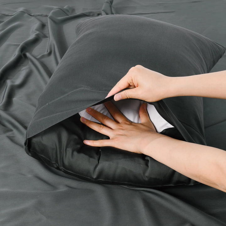 Rosebank Charcoal Queen Pillowcases