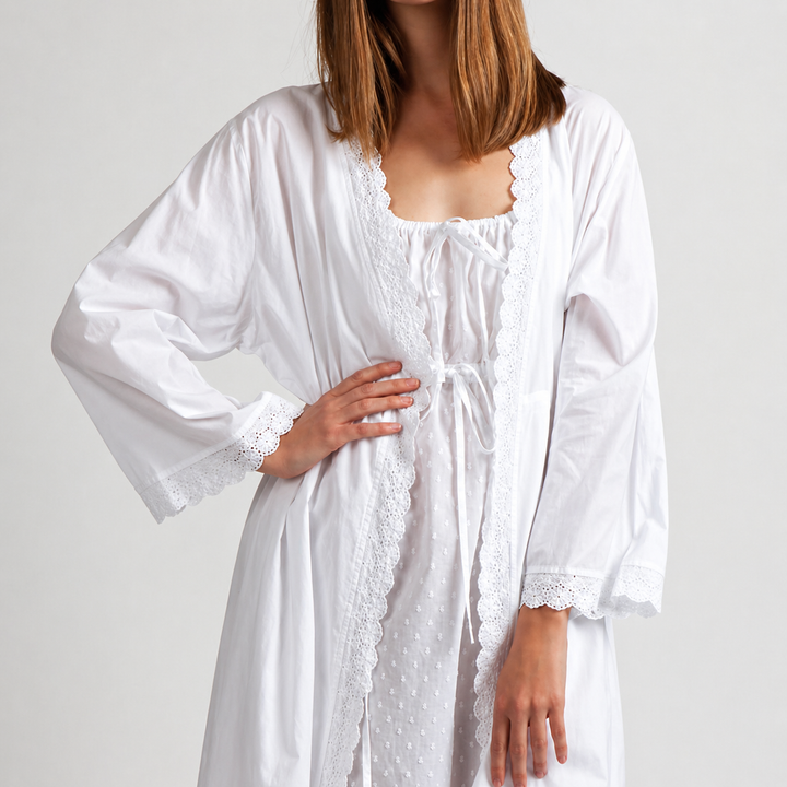 Suzanne White Cotton Kimono