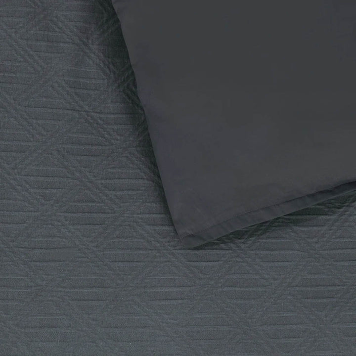 Hallston Dark Grey Quilt Cover Set