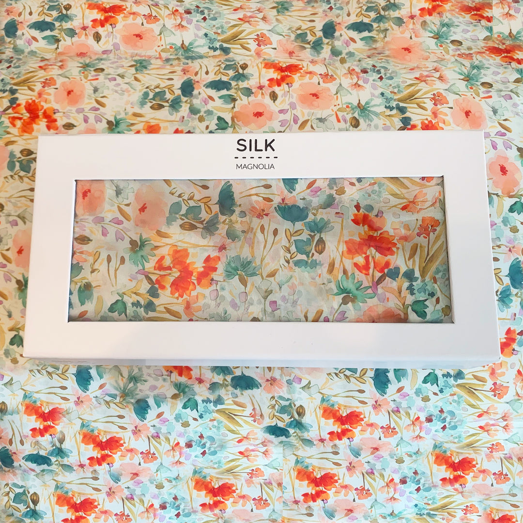 Amber Floral Silk viscose pillowcase pair
