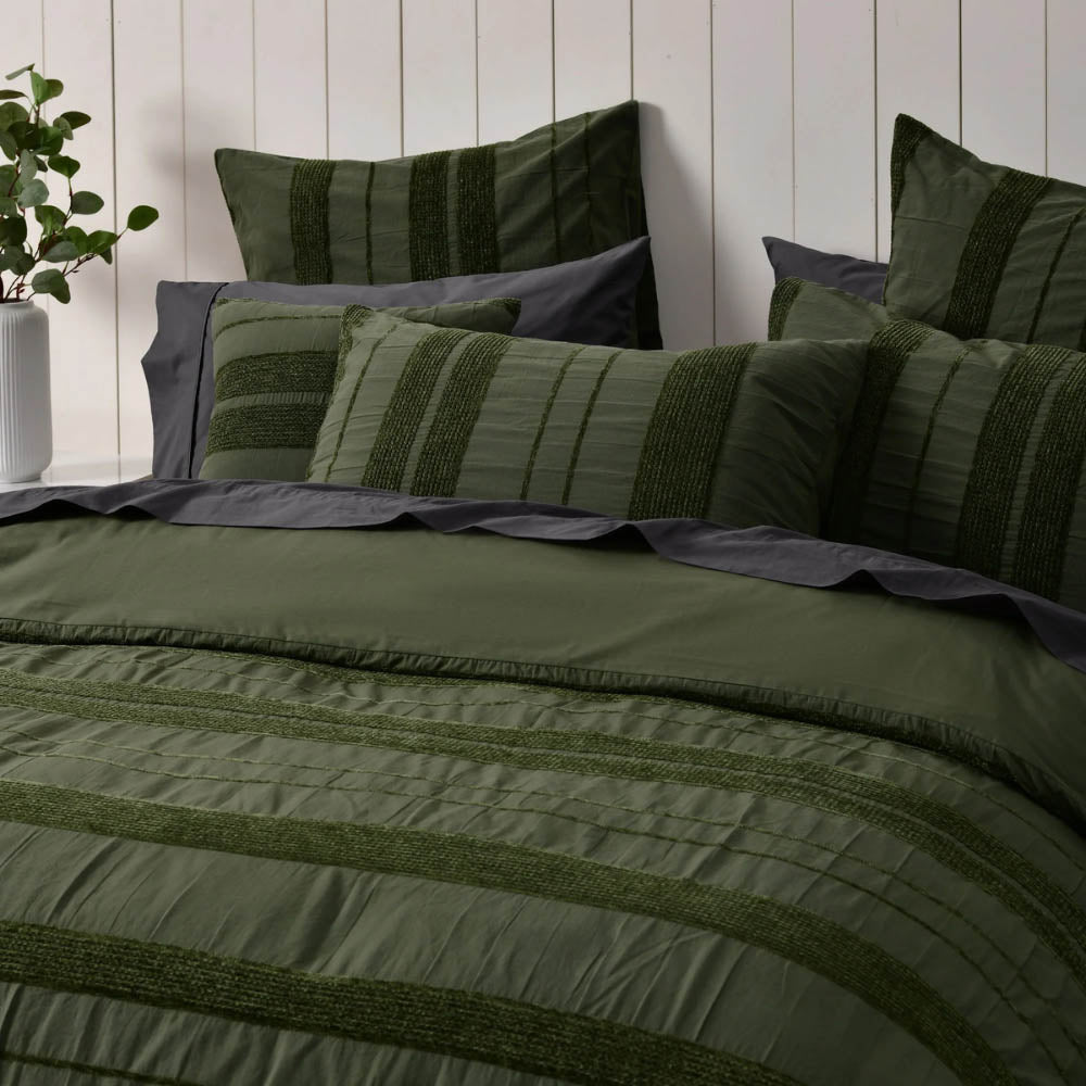 Avery Forest Green Quilt Cover Set