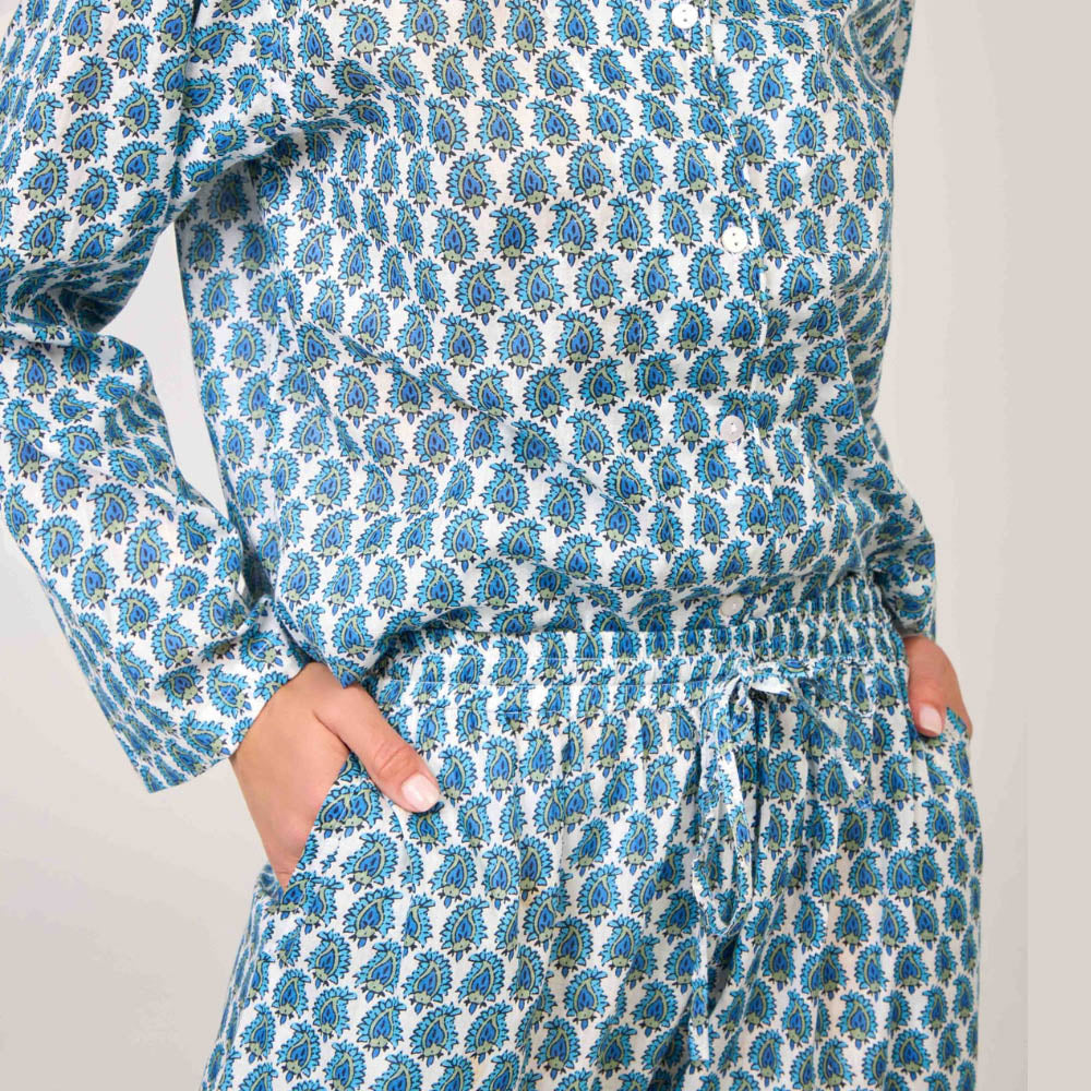 Gemma Blue Long Pajama Set