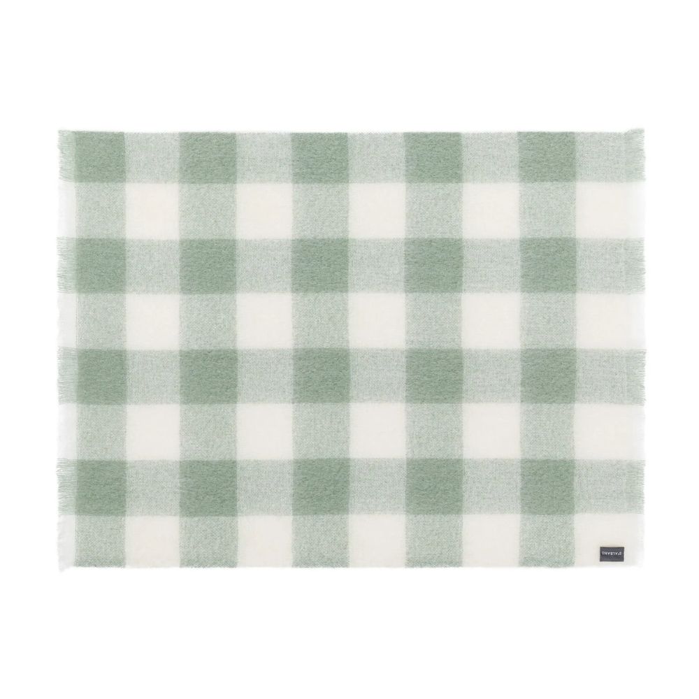 St Albans Mohair Knee Rug Green Check