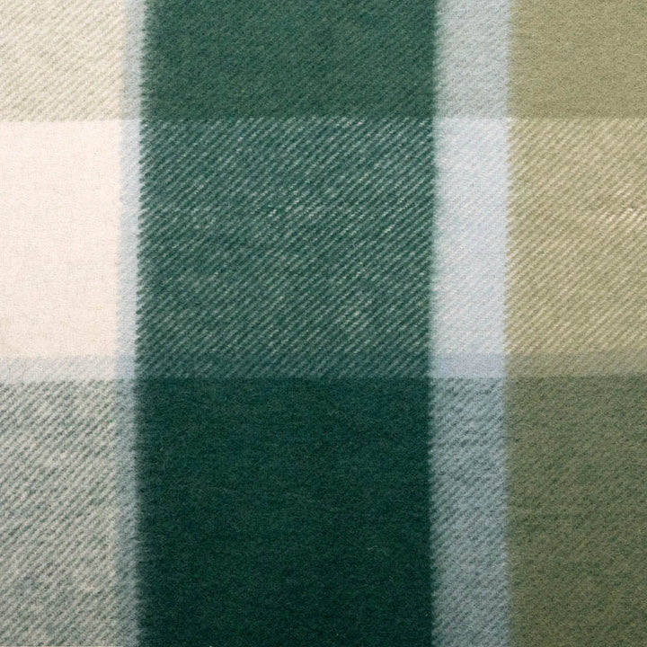 Nolan Green Check Wool Bamboo Blanket