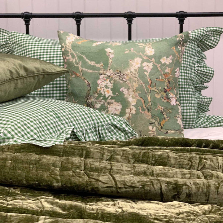 Blossom Linen Cushion Cover Apple