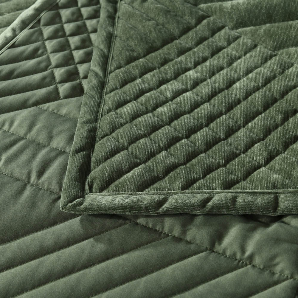 Samatra Olive Quilted Coverlet Set