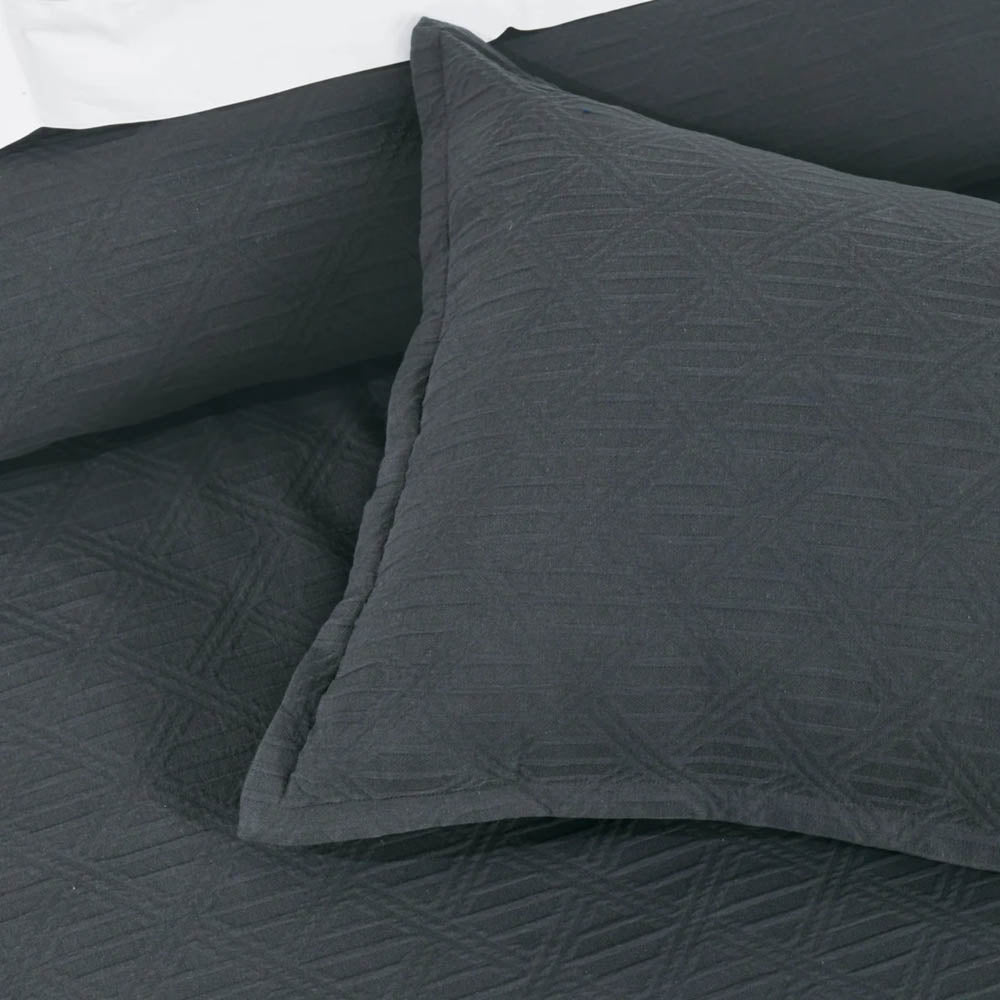 Hallston Dark Grey Quilt Cover Set